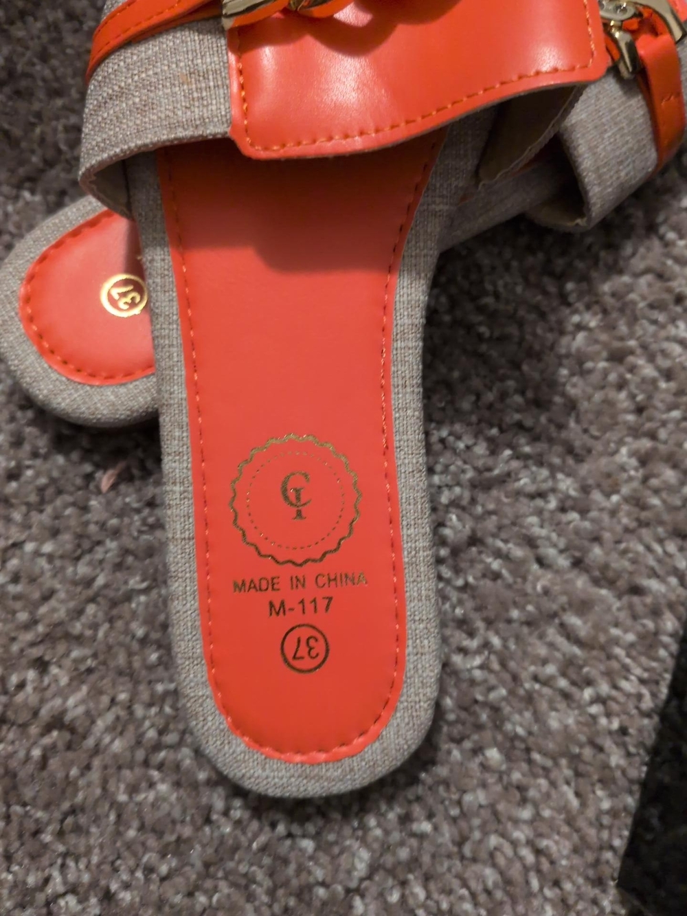 Kids Orange Bow Slip-On Sandals